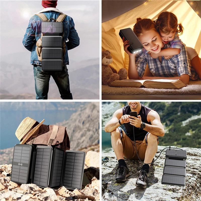43800mAh Wireless Solar Power Bank | Fast Charging & Eco-Friendly