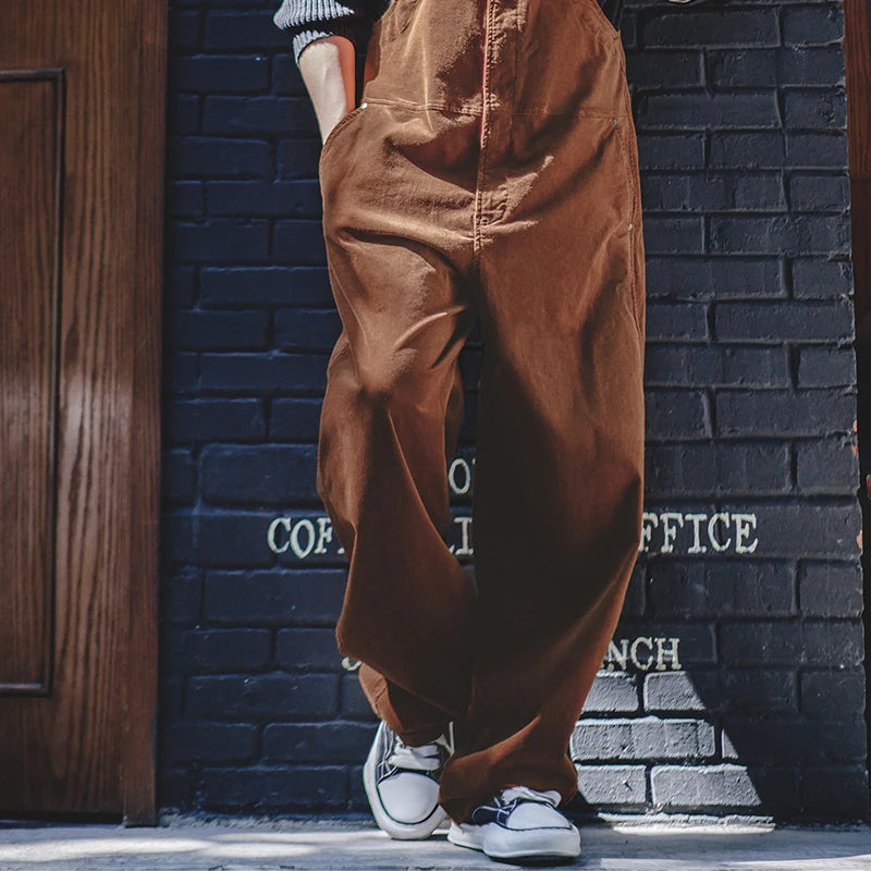 Men's Retro Corduroy Overalls | Adjustable Suspender Jumpsuit