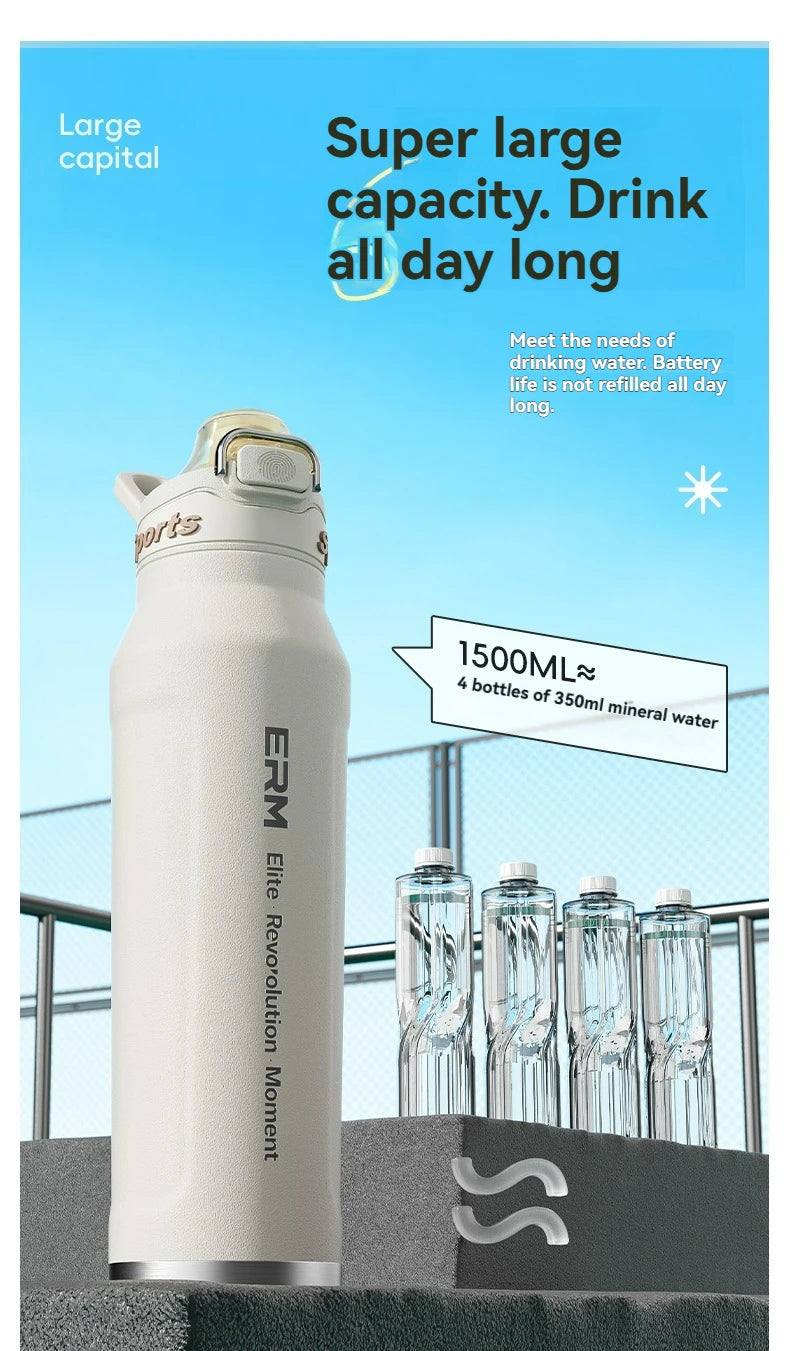 1L Stainless Steel Thermos Bottle | Iced & Heat Insulated Flask
