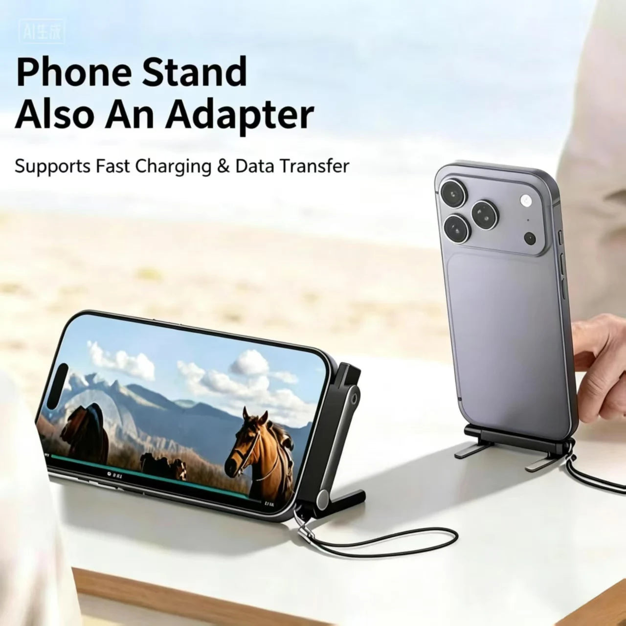 240W 2-in-1 USB C Fast Charging Foldable Desktop Stand Adapter