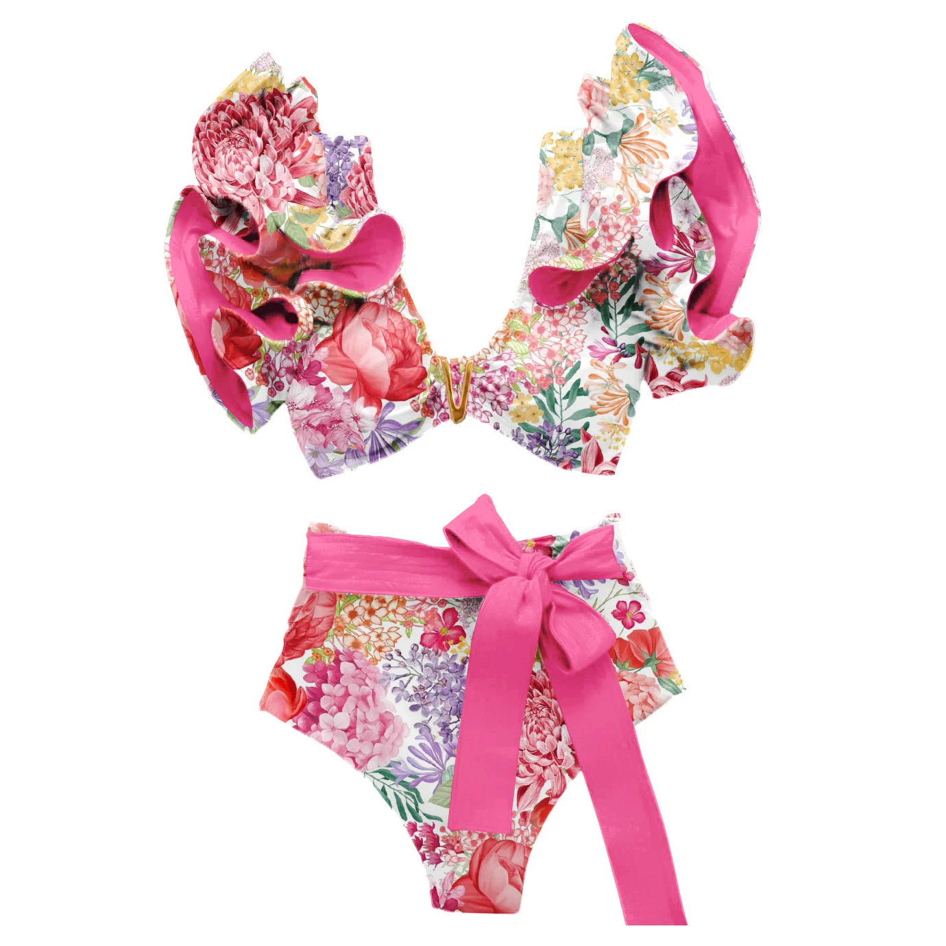 Floral Ruffle Bikini Set | Stylish & Sexy Beach Swimwear