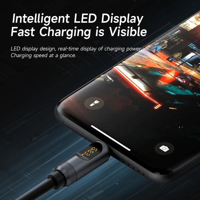 USB C Cable with LED Display | Fast Charging Type C Cable