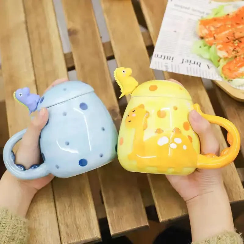 Dinosaur Ceramic Mug | Heat Revealing Coffee Cup for Kids