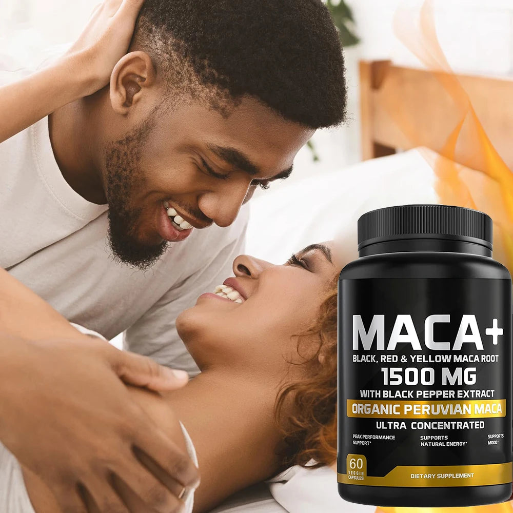 1500mg Organic Maca Root Capsules - Energy & Mood Support