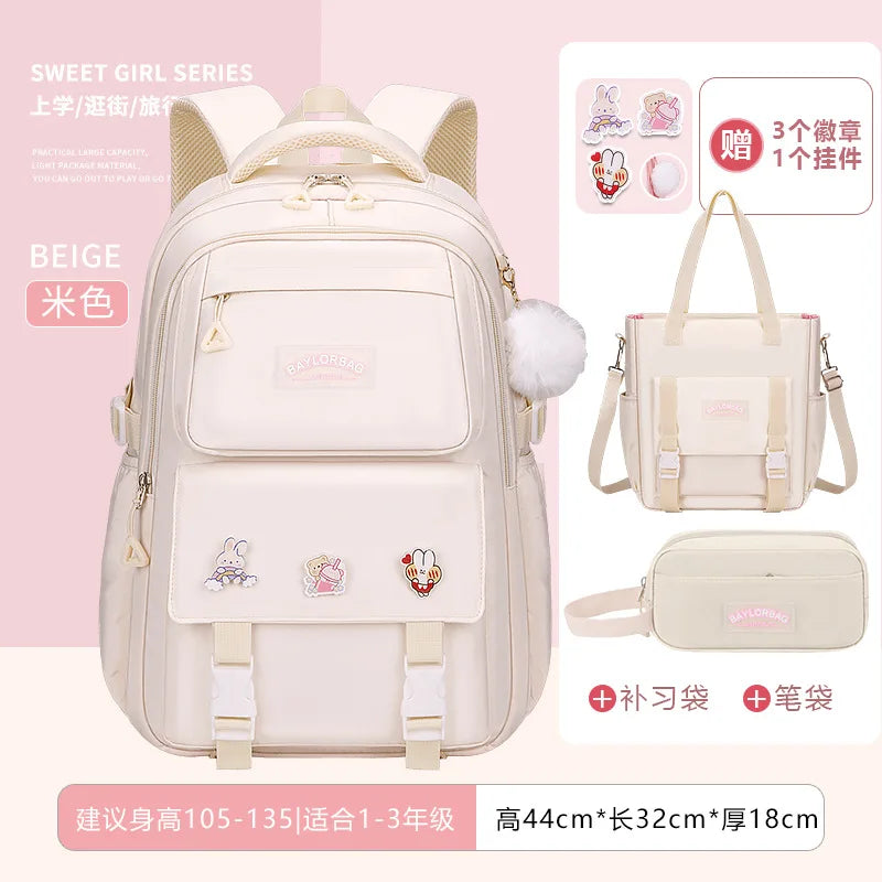 Large Capacity Spine Protection Backpack Set for Students