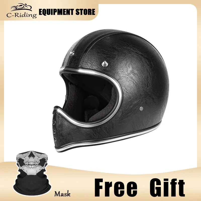 Yellow Vintage Full Face Helmet with Photochromic Goggles | Safety & Style