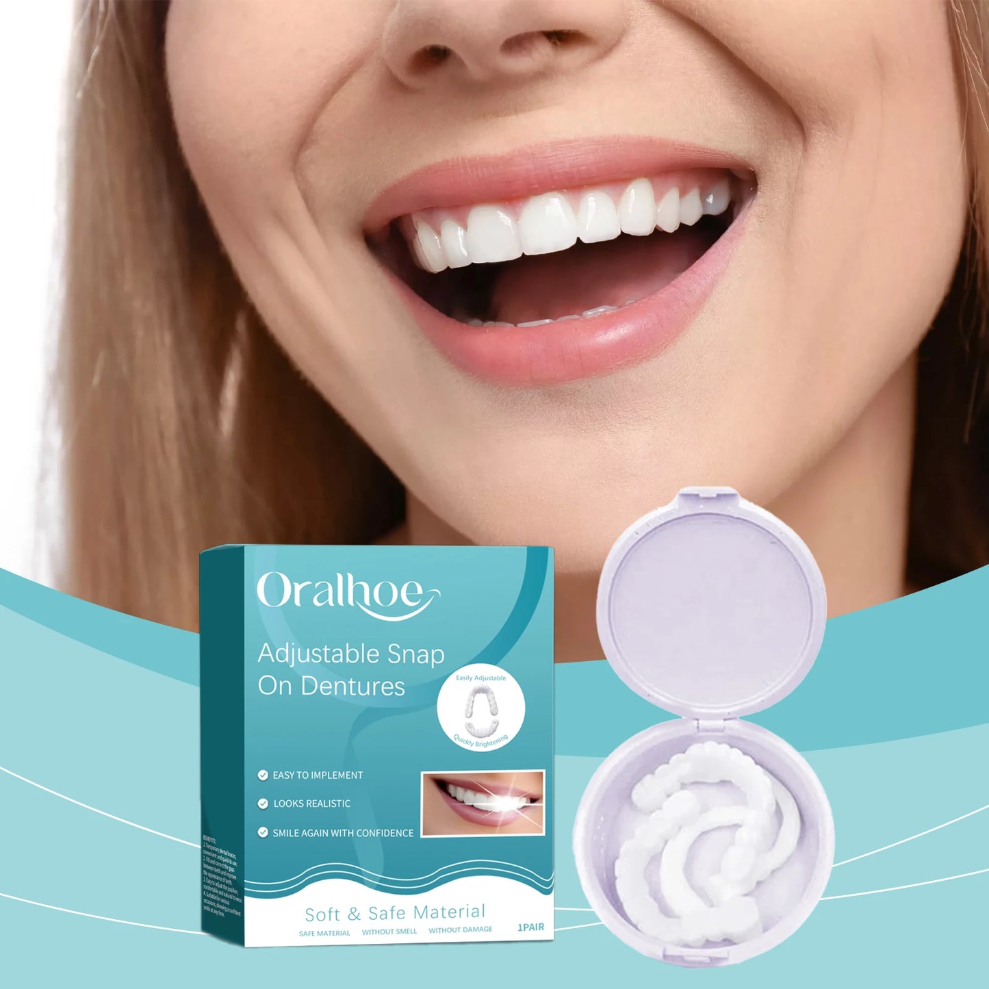 Snap On Smile Teeth – Temporary Silicone Dentures Set