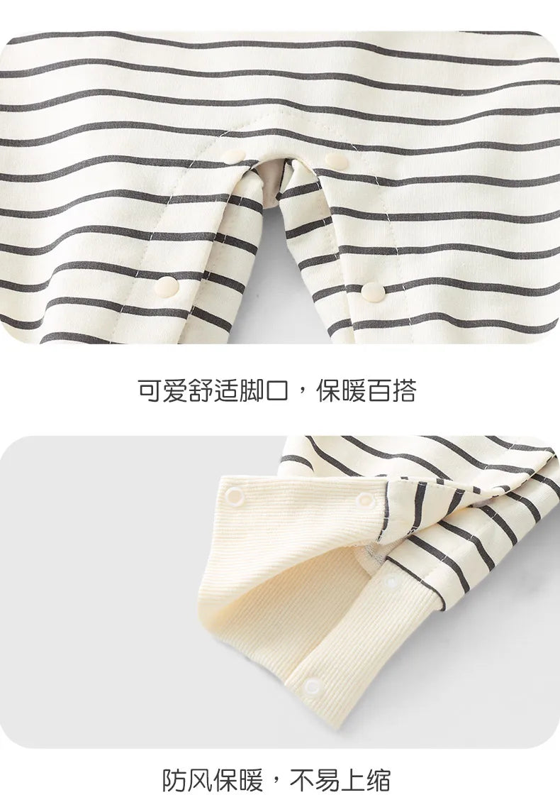 Striped Cotton Baby Romper for Newborns | Comfortable Jumpsuit