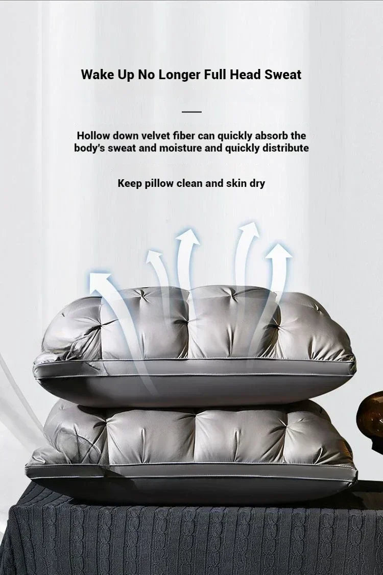 Luxury 100% Cotton Goose Down Pillow | Comfortable Bedding Gift