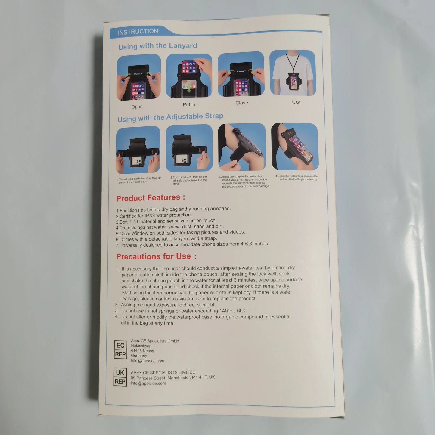 Waterproof Phone Pouch with Armband | Perfect for Swimming & Diving