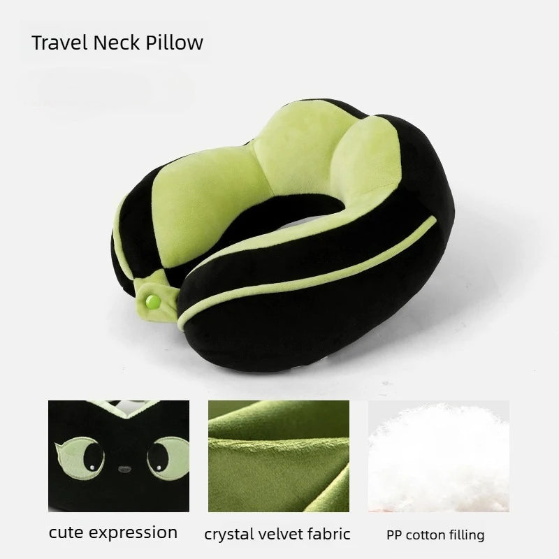 Cartoon Cat U-Shaped Neck Pillow | Travel Comfort & Support