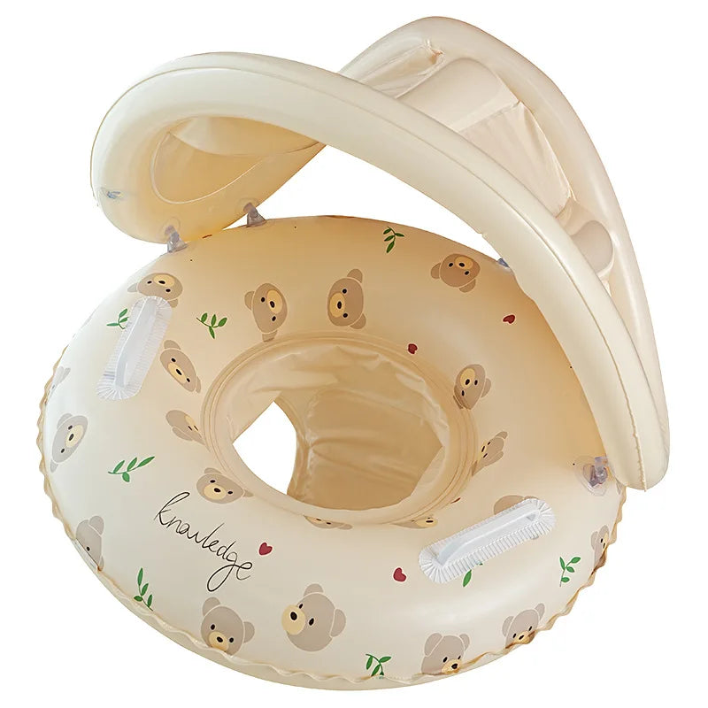 Baby Swimming Ring with Sunshade | Safe Toddler Pool Float