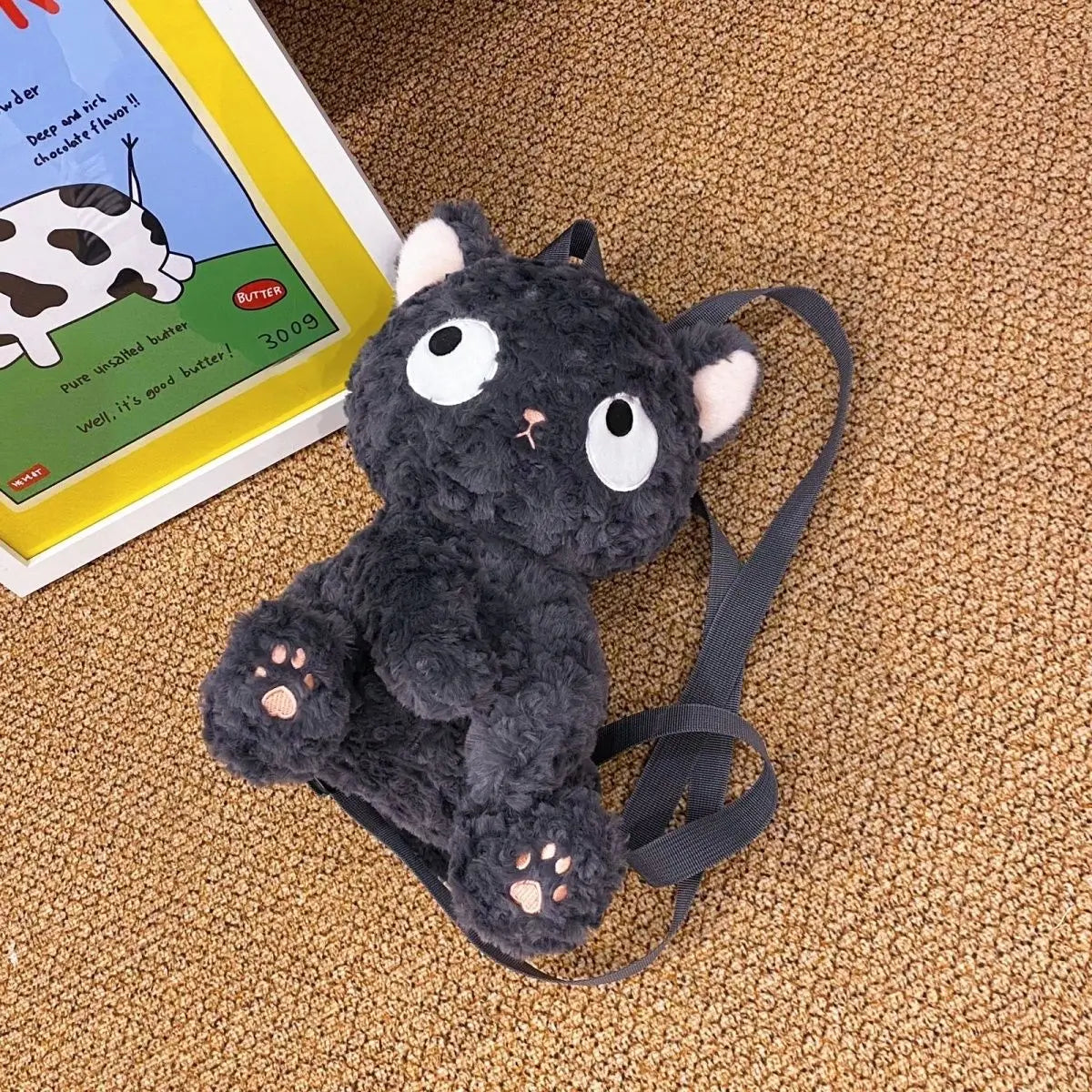 Cute Black Cat Plush Backpack | Adorable Kawaii Knapsack for All