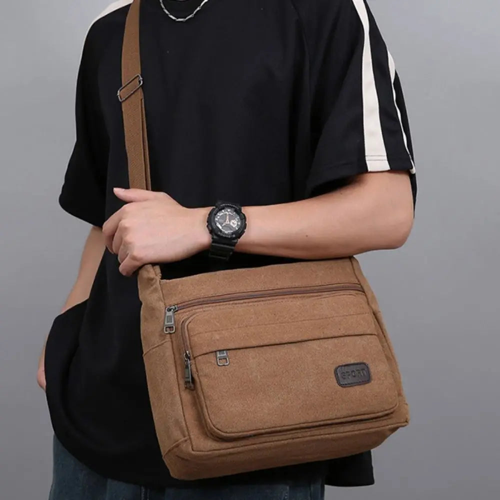 Bolso de Hombro de Lona Duradero de Gran Capacidad | Estilo Bandolera Versátil