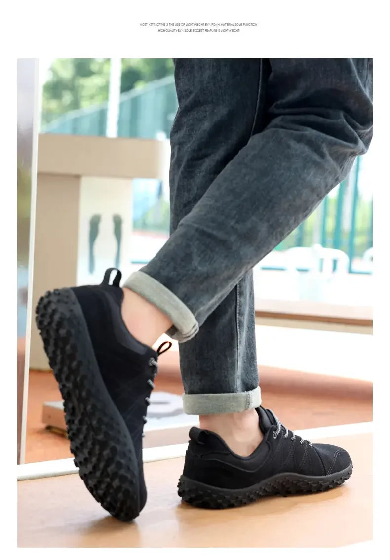 High Quality Leather Sports Shoes for Wide Feet | Anti-Slip Design