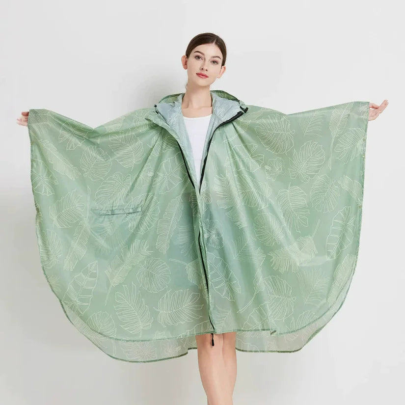 Lightweight Leopard Raincoat for Women | Waterproof Windproof Cloak