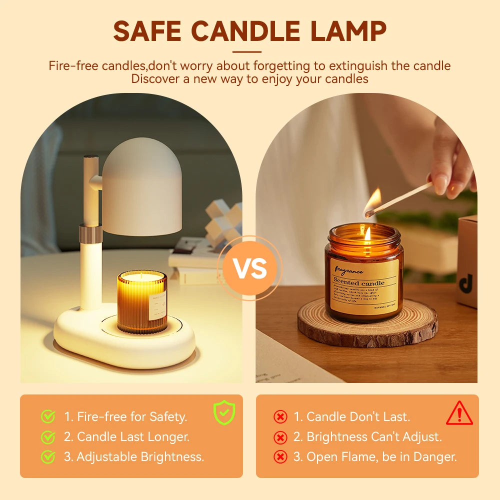 Dimmable Candle Warmer Lamp | Scented Wax Melter for Relaxation