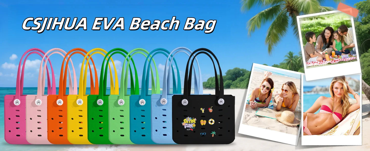Fashionable Waterproof Beach Bag | Stylish EVA Solid Color Tote