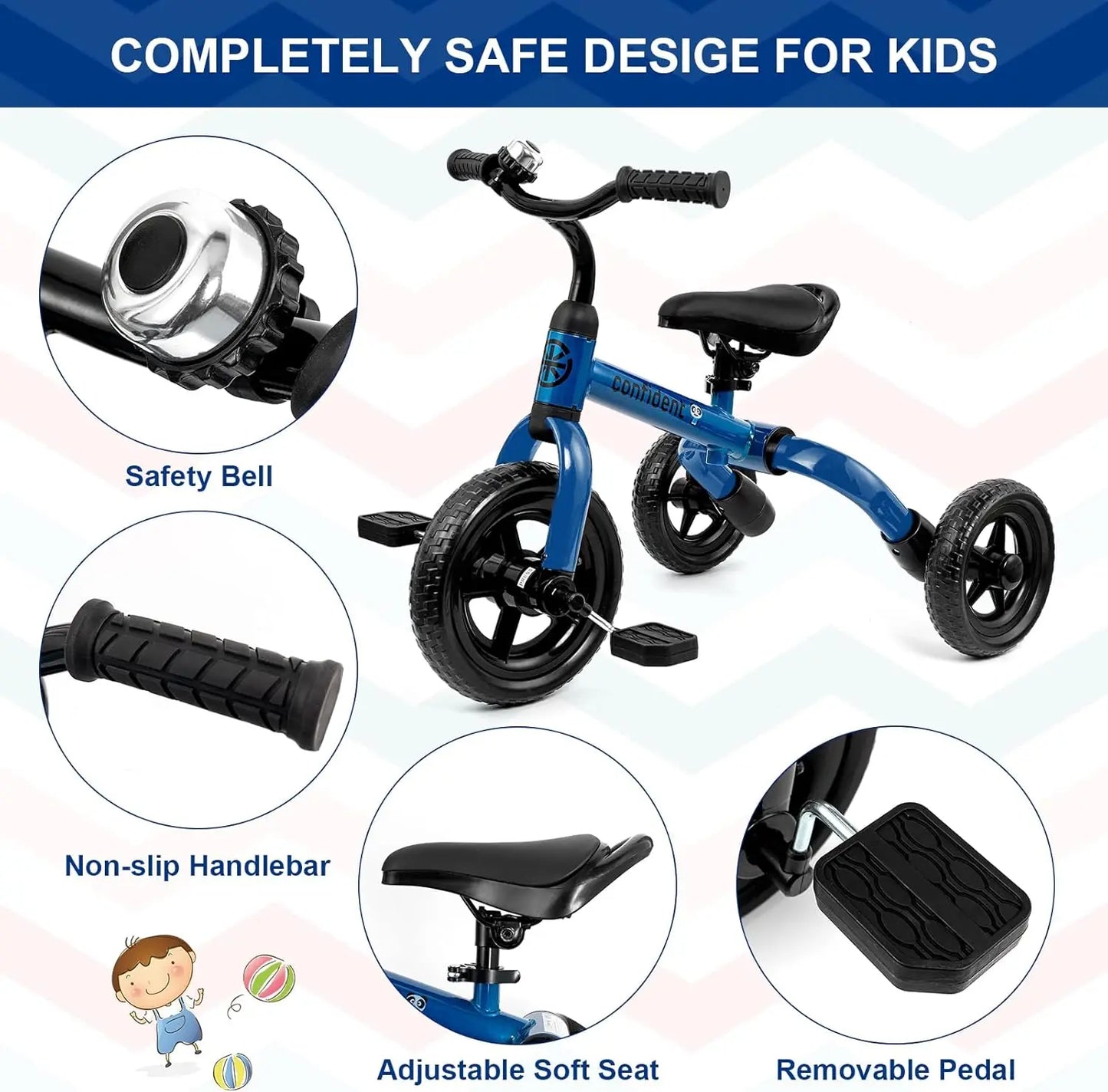 3-in-1 Folding Toddler Tricycle | Adjustable & Detachable Features