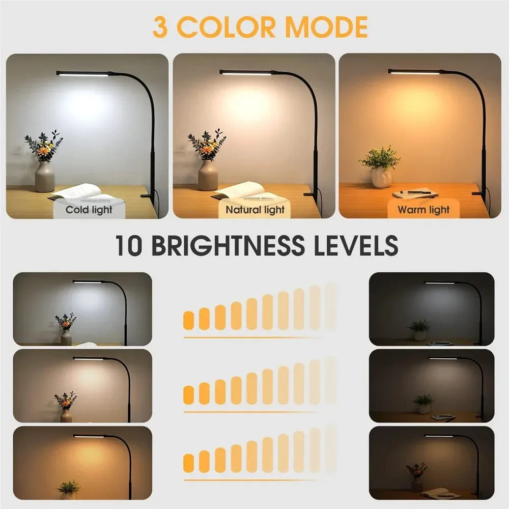 Dimmable Double Head LED Clip Desk Lamp | Brighten Your Workspace
