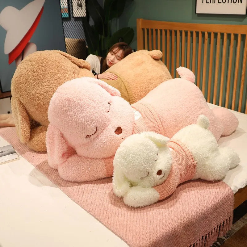 Lovely Giant Plush Dog Pillow | Soft Sweater Dog Stuffed Toy