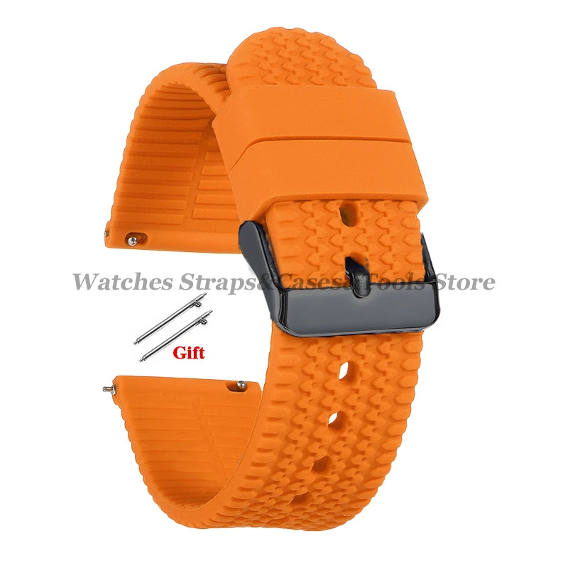 Soft Silicone Watch Bands | Quick Release Rubber Strap for All Watches