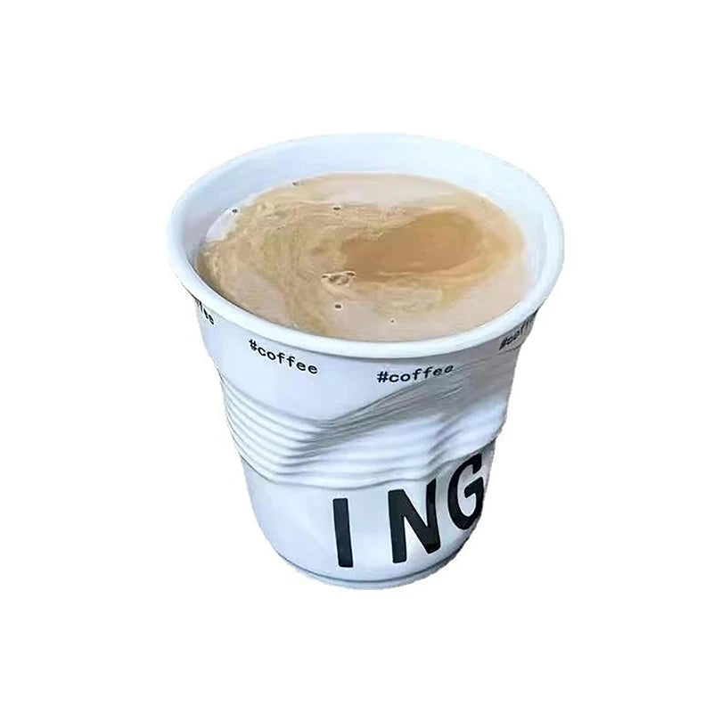 Taza de café de cerámica arrugada con estilo | Tumbler nórdico único