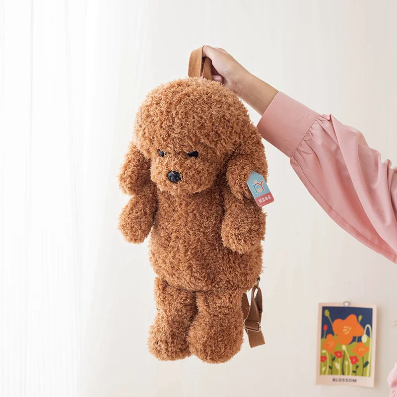 Cute Plush Teddy Dog Backpack | Adorable School Bag for Kids