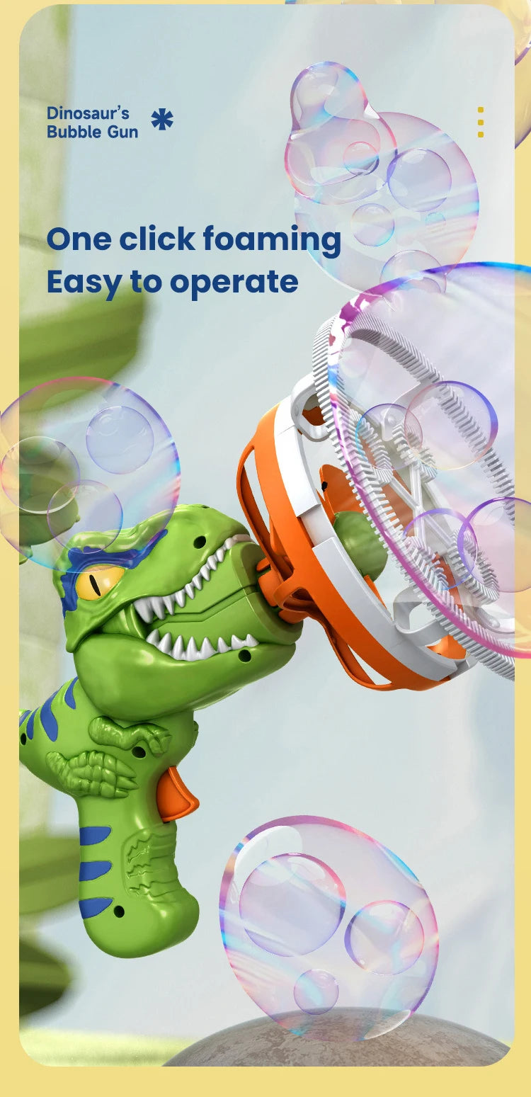 Dinosaur Electric Bubble Gun | Fun Automatic Bubble Machine for Kids