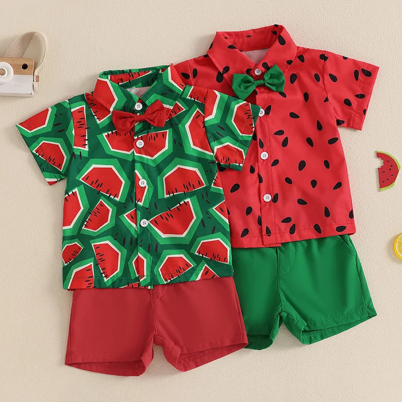 Toddler Summer Outfit Set with Watermelon Pattern | Cute Boys Clothes