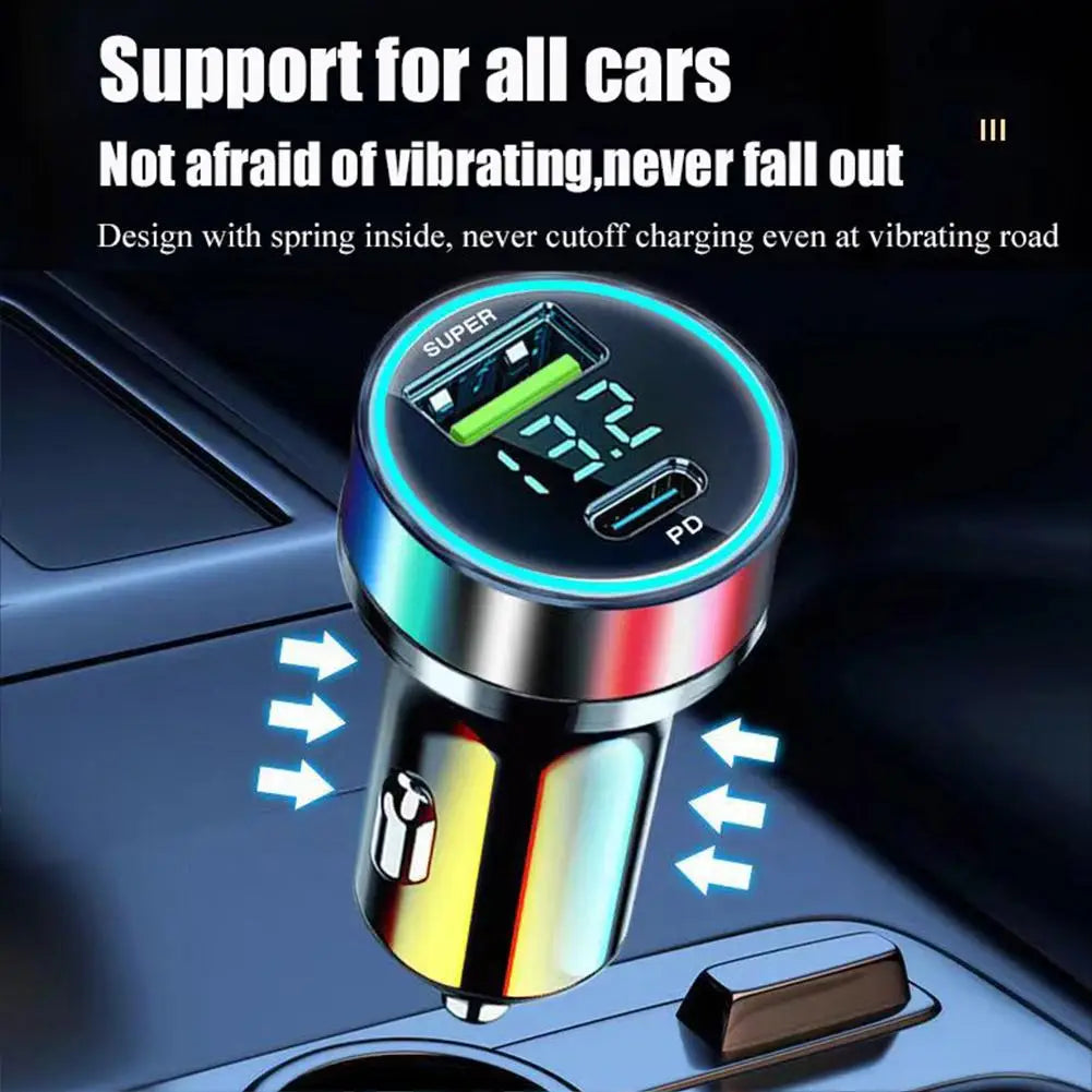 20W Super Fast Car Charger | Dual USB Type-C Adapter for All Devices