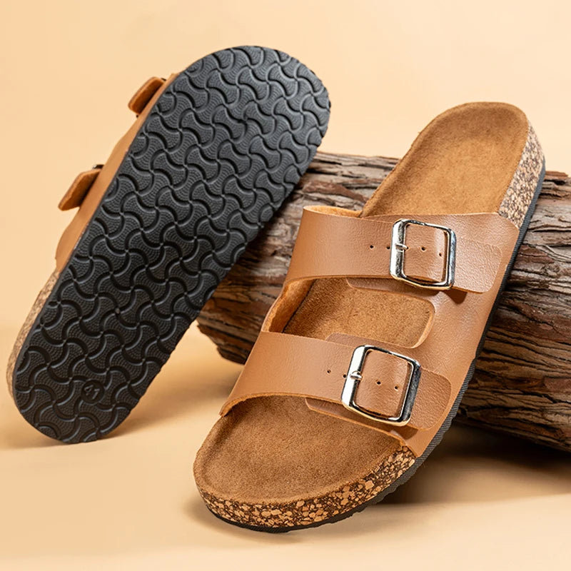 Comfortable Unisex Summer Cork Slippers for Outdoor Use