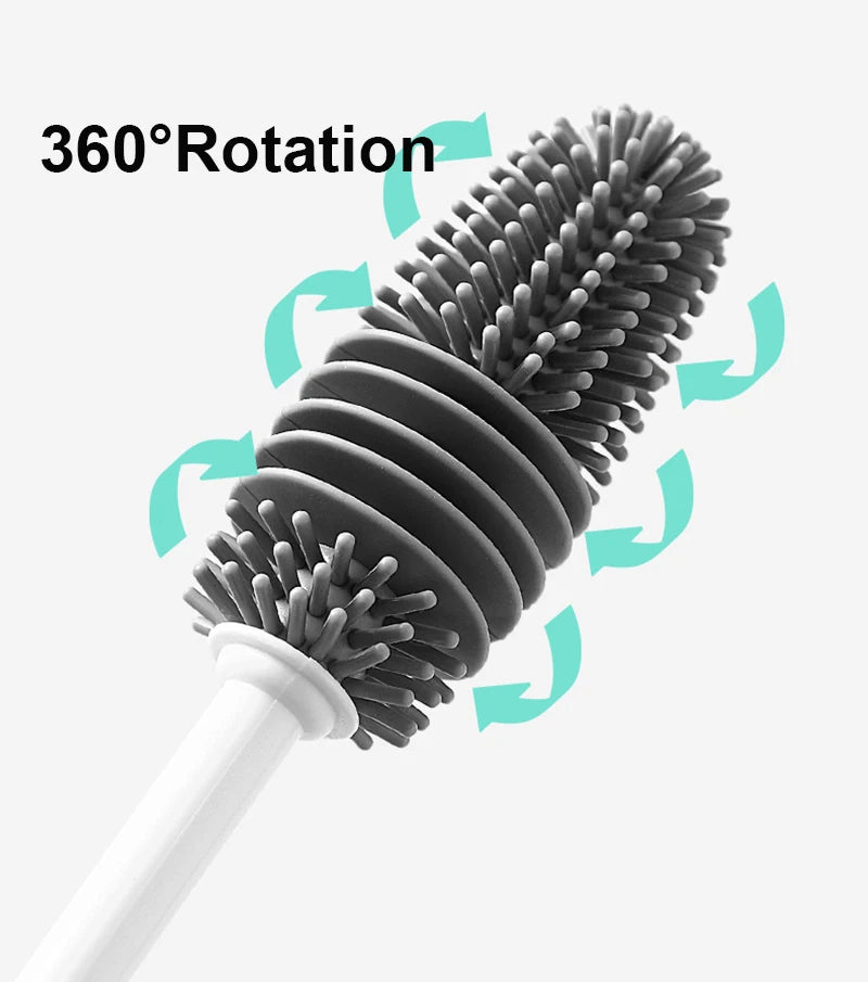 360° Rotating Silicone Baby Bottle Brush | Easy Cleaning Tool