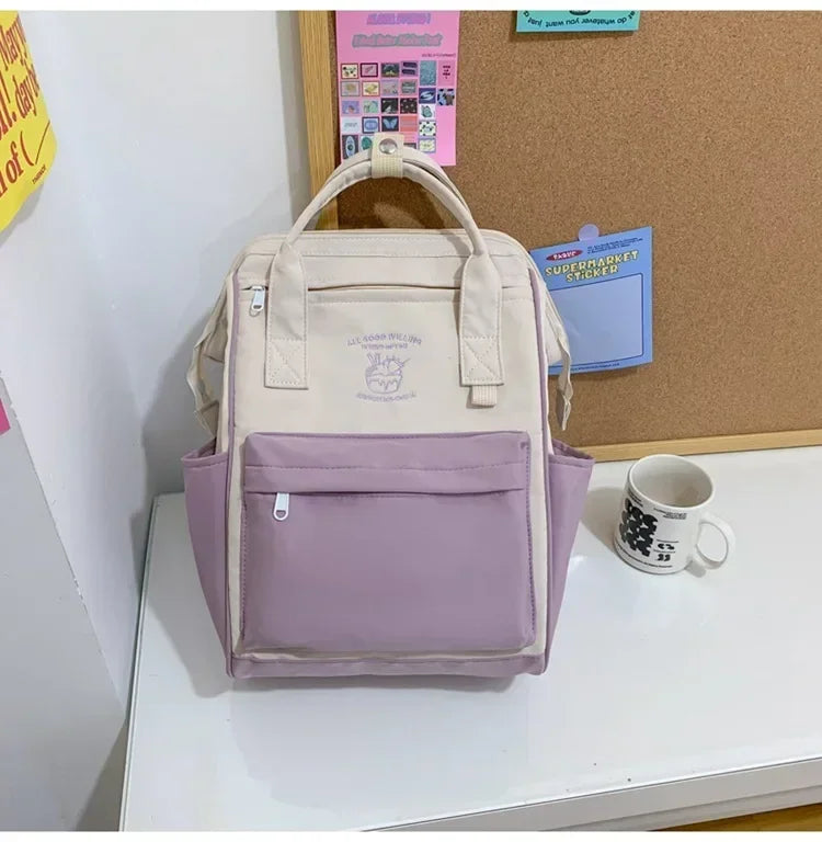 Waterproof Color Matching Backpack | Large Capacity Travel Bag