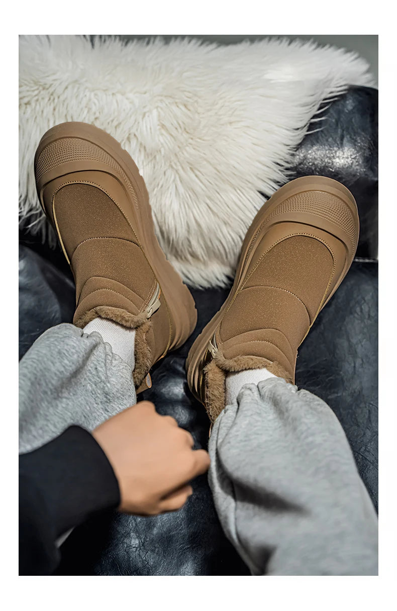 Men's Warm Plush Snow Boots | Cozy Winter Ankle Shoes