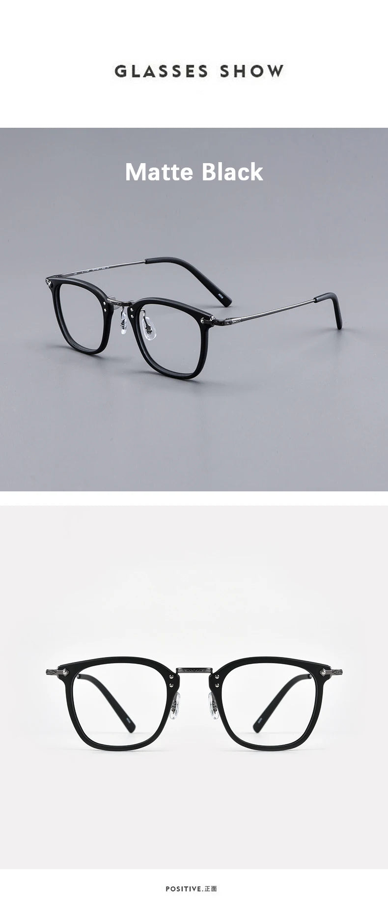 Men's Luxury Pure Titanium Rectangular Frame Eyeglasses