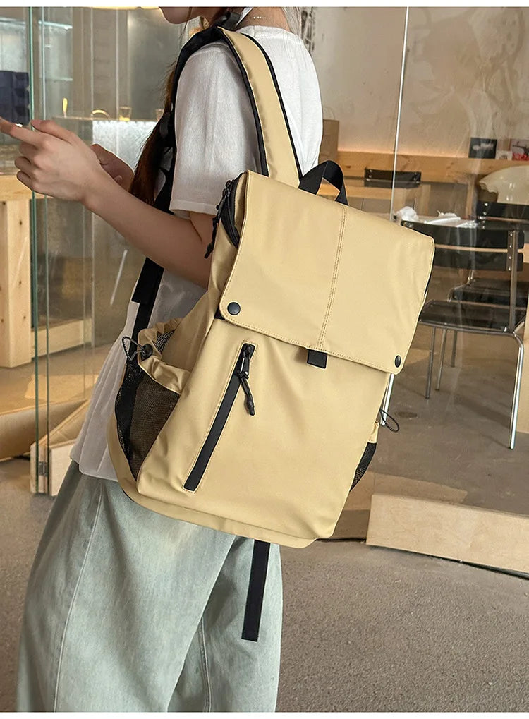 Large Waterproof Leather Backpack for Travel & Business - Unisex