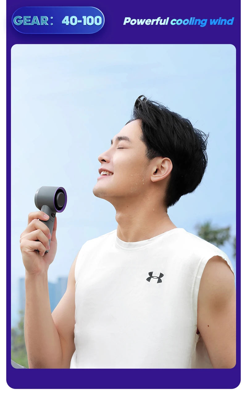 Portable Handheld Turbo Fan | 100 Adjustable Wind Speeds