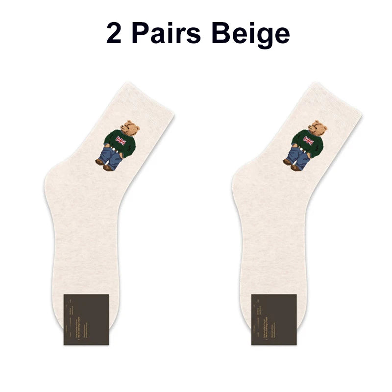 Men's Cartoon Bear Socks | Fun & Breathable Skateboard Socks