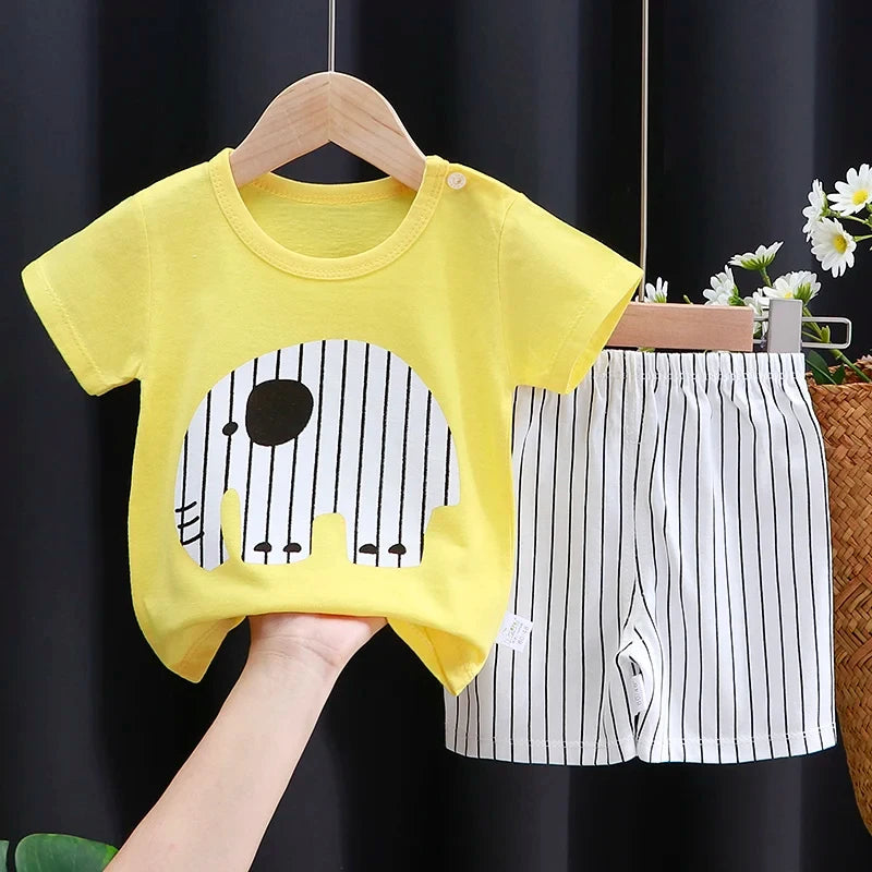 Kids Summer Clothing Set | Adorable Cartoon T-Shirt & Shorts