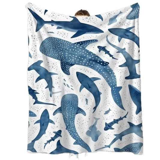 Soft Flannel Fleece Blanket — Warm Lightweight Throw, Modern Printed Design, Multiple Sizes, US Fast Delivery