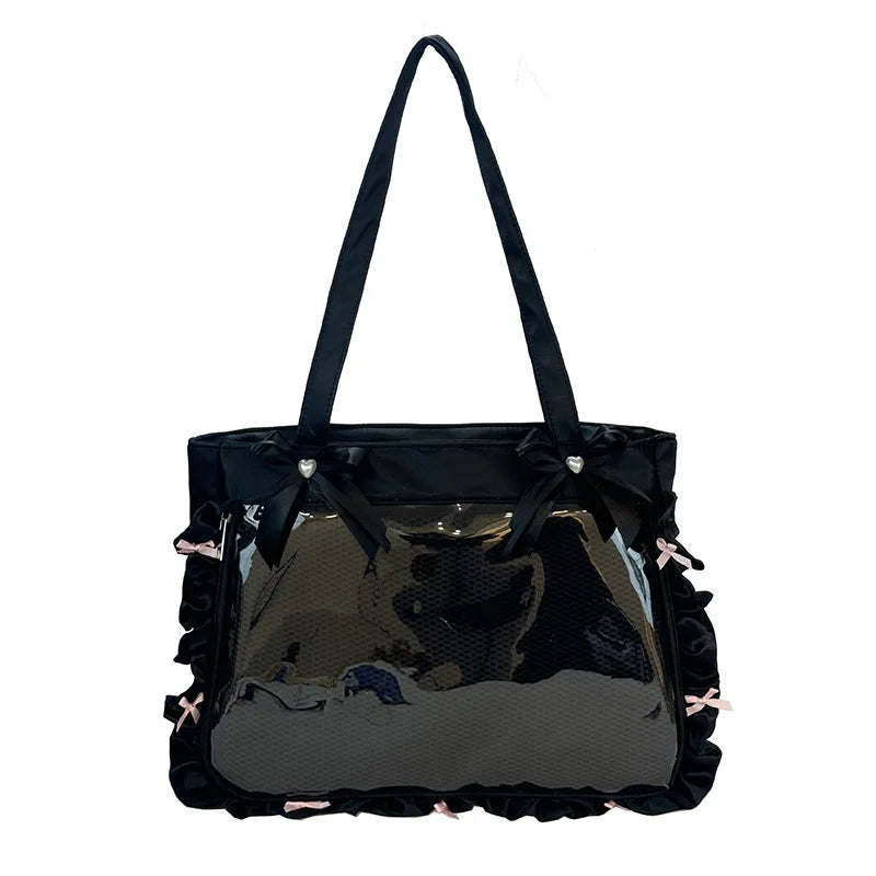 Bolsa Bandolera de Anime Estilo Preppy de Gran Capacidad para Mujer