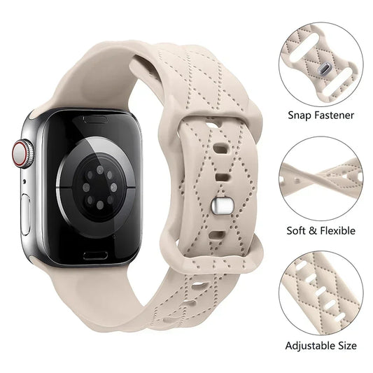 Correa elegante de silicona grabada para Apple Watch