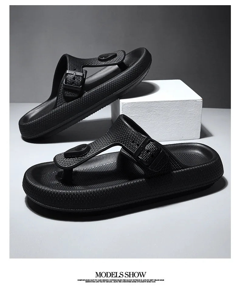 Men's Adjustable Buckle Flip Flops | Summer Beach Sandals