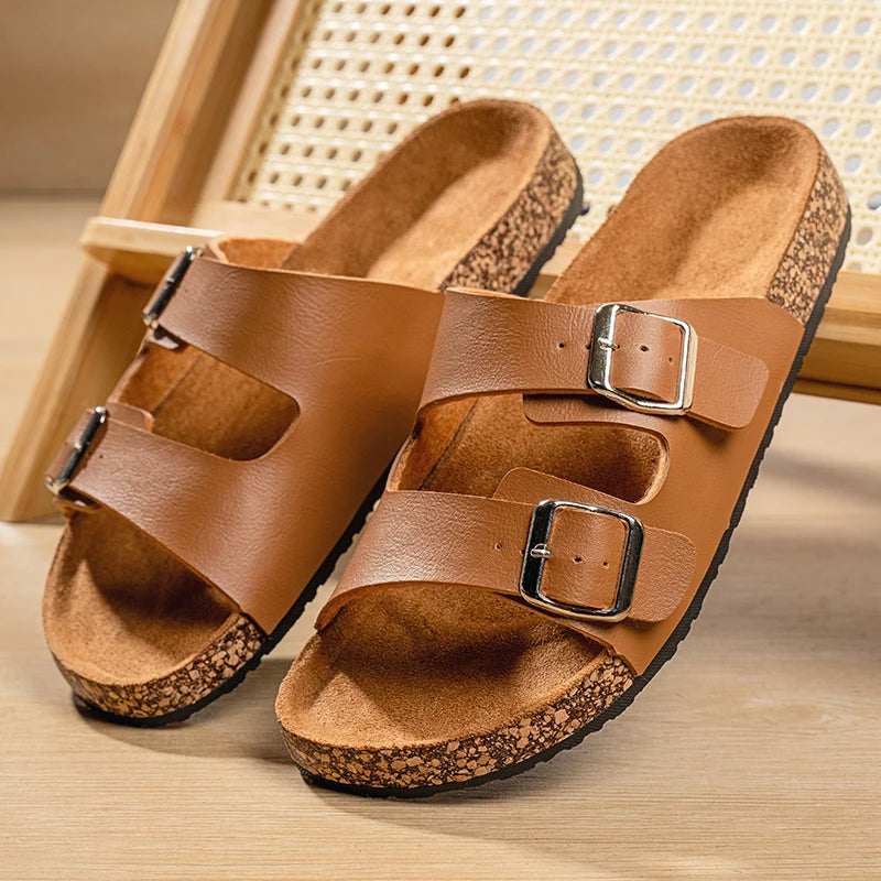 Comfortable Unisex Summer Cork Slippers for Outdoor Use