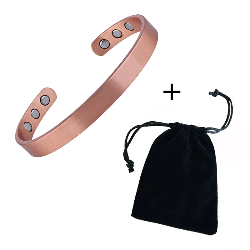 Pure Copper Magnetic Bracelets & Rings for Health & Style