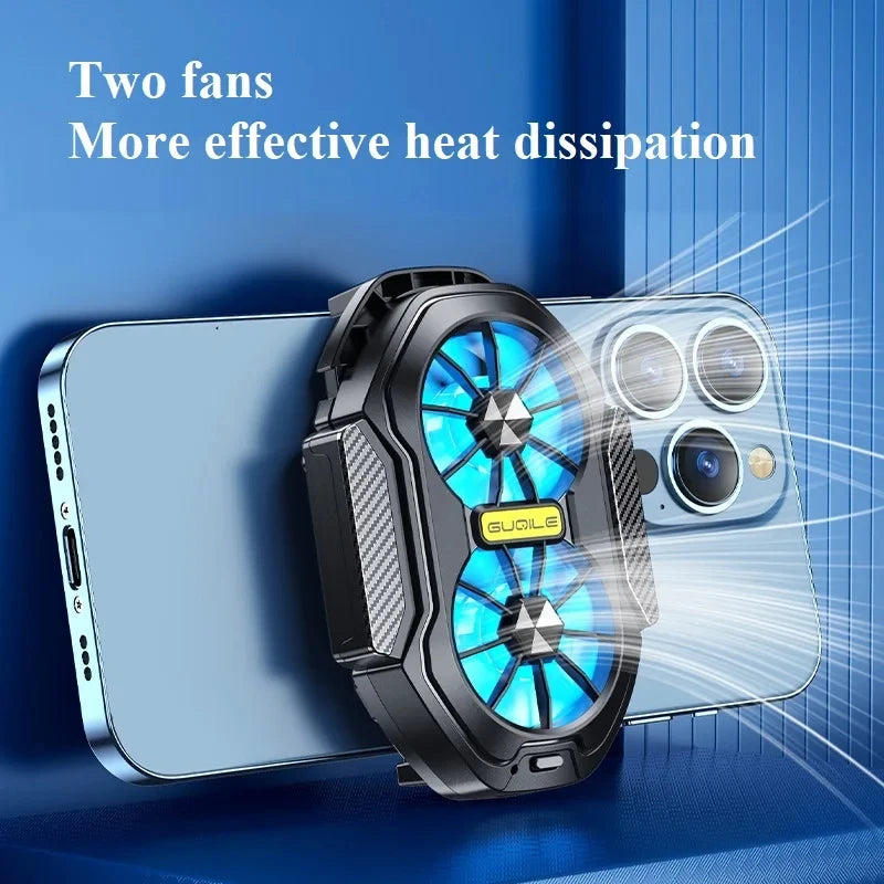 Dual Fan Mobile Phone Cooler | Rechargeable Strong Cooling Clip