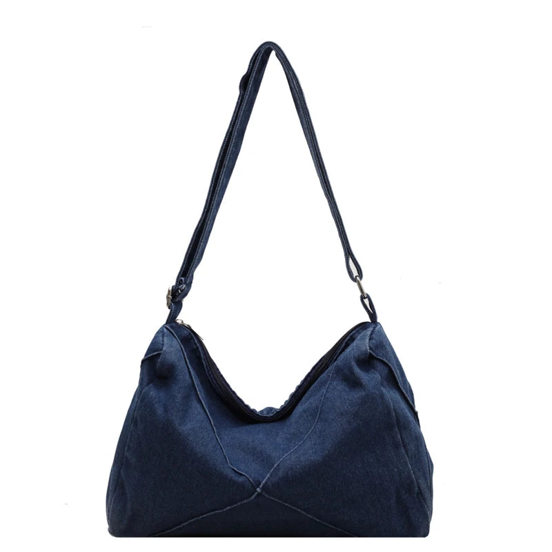 Stylish Large Canvas Tote Bag | Versatile Denim Handbag