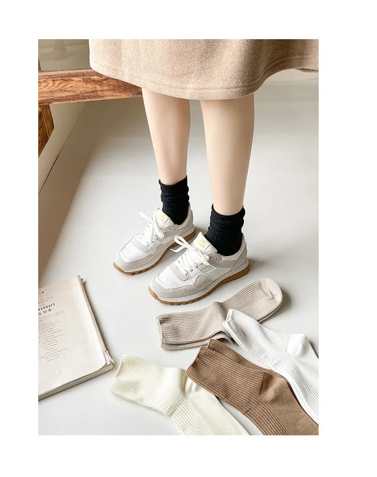 6 Pairs Women's Winter Cotton Socks | Cozy & Stylish Warmth
