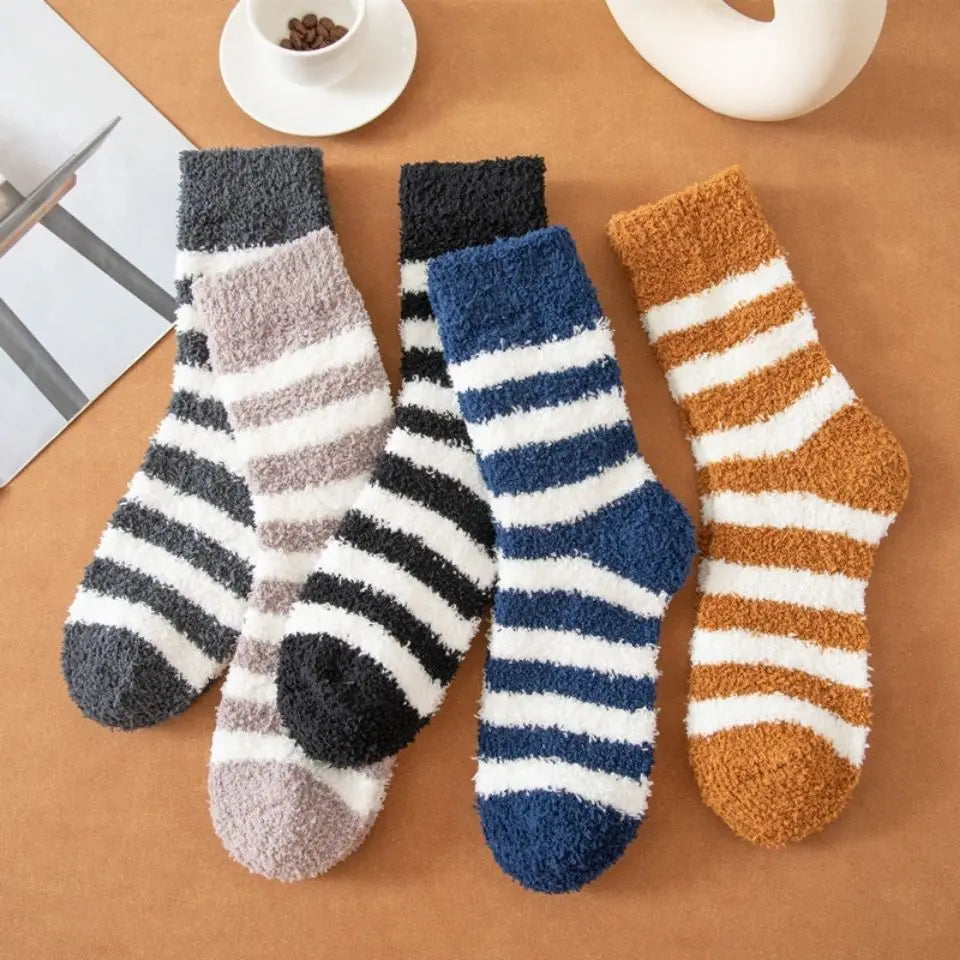 Cozy Winter Coral Fleece Mid Tube Socks | Warm & Stylish Comfort